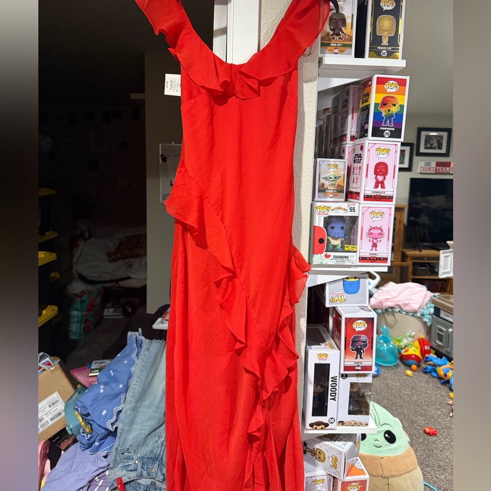 🍑A New Day Vibrant Red Dress